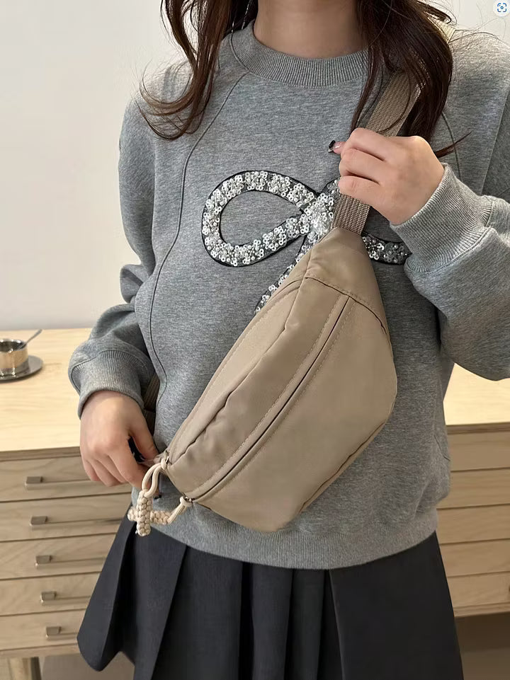 Nylon High Capacity Chest Bag/Waist Bag, Unisex Suitable For Daily, Sports, Running, Travel, Casual Use, Minimalist & Fashionable Women Waist Bag