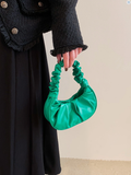 Mini Solid Color Women's Pleated Handbag Cloud & Crescent Shape Women's Handbag