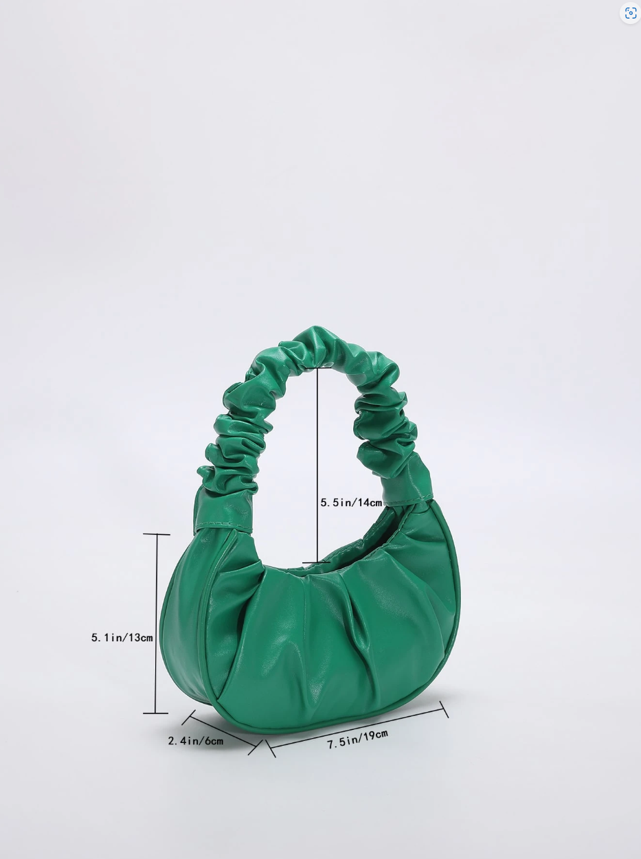 Mini Solid Color Women's Pleated Handbag Cloud & Crescent Shape Women's Handbag